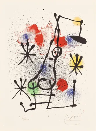 Litografia Miró - Au portail couvert de neige (At the Snow-Covered Gate)