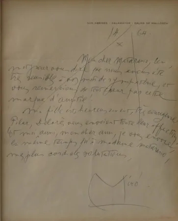 Sem Técnica Miró - Autographed letter