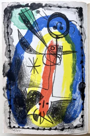Livro Ilustrado Miró - Benjamin Péret: Anthologie de l’amour sublime. EXEMPLAIRE DE TÊTE COMPRENANT LA LITHOGRAPHIE ORIGINALE SIGNÉE DE JOAN MIRÓ (1956)