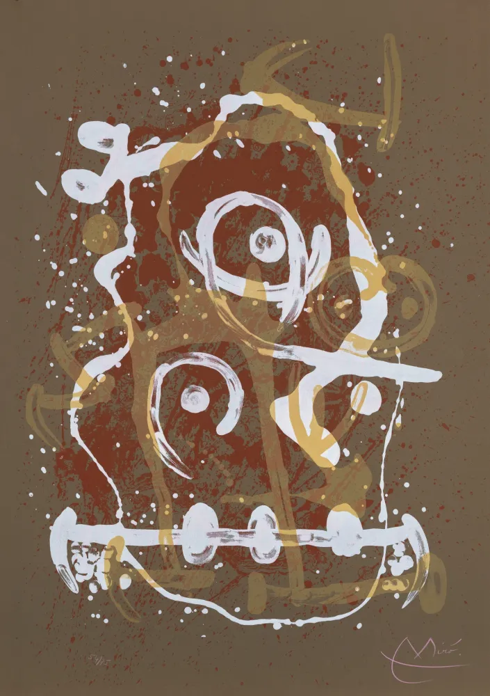 Litografia Miró - Chevauchée brun