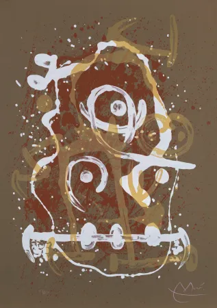 Litografia Miró - Chevauchée brun