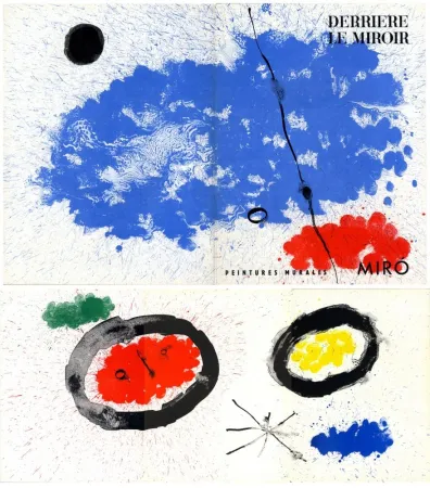 Livro Ilustrado Miró - Derrière Le Miroir n° 128. PEINTURES MURALES DE MIRÓ. 7 LITHOGRAPHIES ORIGINALES. Juin 1961.
