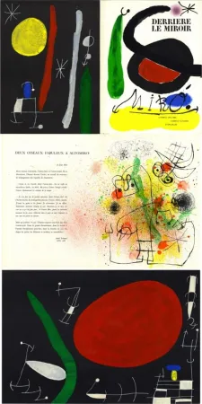 Livro Ilustrado Miró - Derrière Le Miroir n° 164-165. L'OISEAU SOLAIRE, L'OISEAU LUNAIRE, ÉTINCELLES. 10 LITHOGRAPHIES EN COULEURS (1967)
