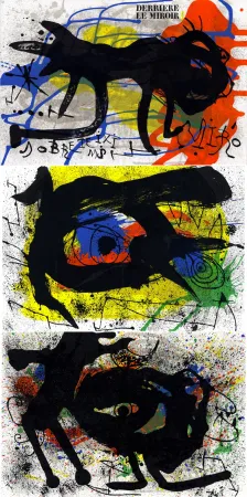 Livro Ilustrado Miró - Derrière le Miroir n° 203. SOBRETEIXIMS ET SACS. 3 LITHOGRAPHIES ORIGINALES (1973)