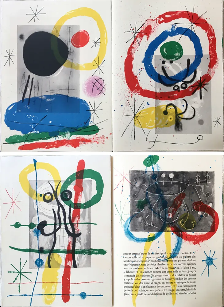 Livro Ilustrado Miró - DERRIÈRE LE MIROIR N°151-152. MIRO. CARTONS. Mai 1965.