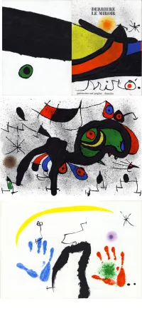 Livro Ilustrado Miró - Derrière Le Miroir n°193-194. MIRÓ. PEINTURES SUR PAPIER, DESSINS. 12 LITHOGRAPHIES EN COULEURS (1971).