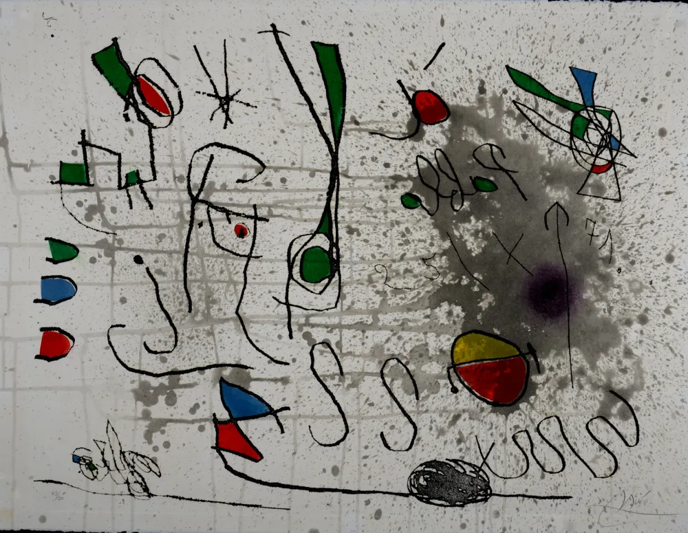 Gravura Miró - Homage to Picasso, 1972 - Hand-signed
