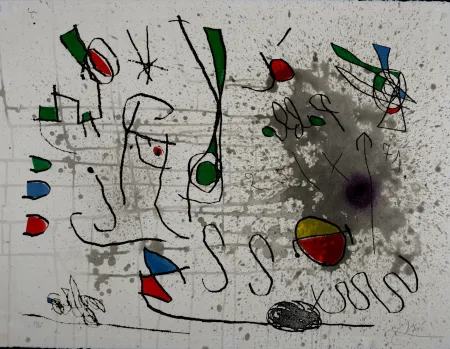 Gravura Miró - Homage to Picasso, 1972 - Hand-signed