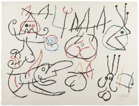 Litografia Miró - Joan Miró (1893 - 1983) - Ubu aux Baléares - Color lithograph - 1971