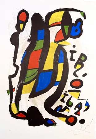 Litografia Miró - Joan Mirò(1893-1983) - Miró Milano - Color Lithograph on Arches paper - 1981