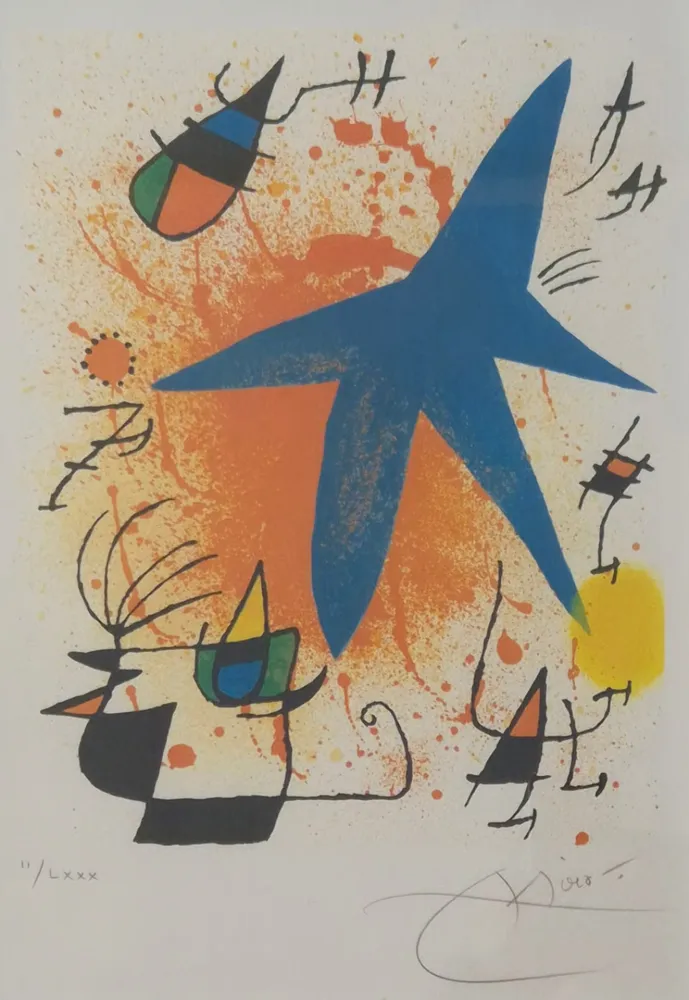 Litografia Miró - L'Astre Bleu