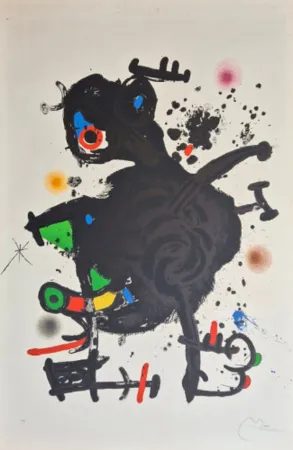 Litografia Miró - Le gourou déployé