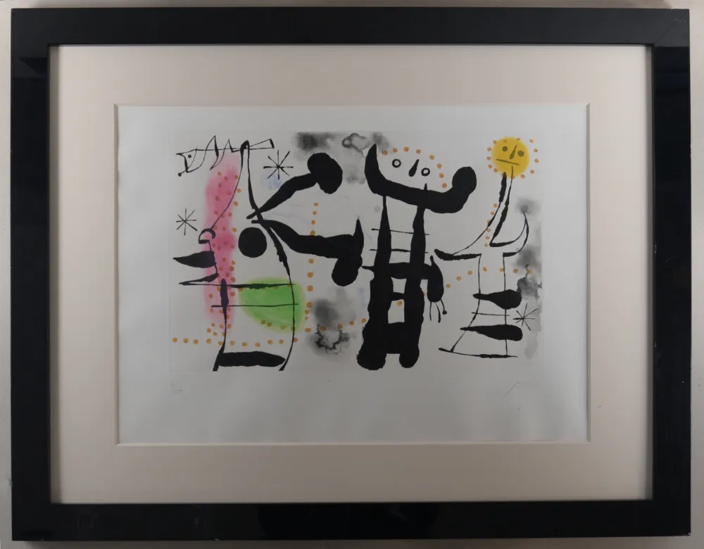 Gravura Miró - Les Philosophes II, 1958 - Hand-signed (Framed)