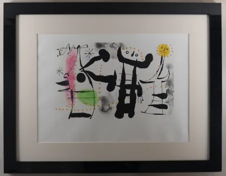 Gravura Miró - Les Philosophes II, 1958 - Hand-signed (Framed)
