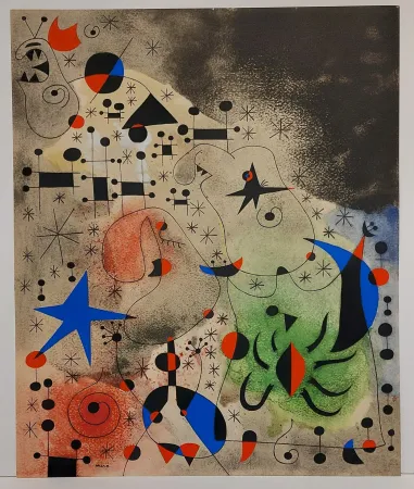Estêncil Miró - L'oiseau migrateur (Constellations) 