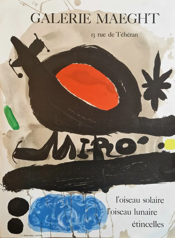 Cartaz Miró - L'oiseau solaire, l'oiseau lunaire, énticelles