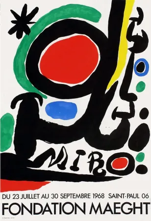 Cartaz Miró - MIRO À LA FONDATION MAEGHT. Exposition de l'été 1968.