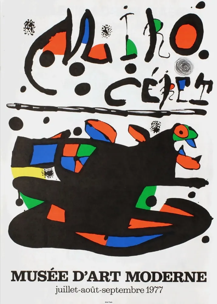 Cartaz Miró - MIRO - CÉRET. Musée d'Art Moderne 1977. Affiche originale.