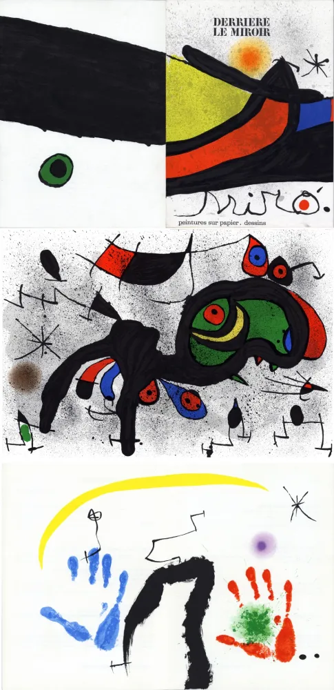Livro Ilustrado Miró - MIRO. PEINTURES SUR PAPIER, DESSINS. DERRIÈRE LE MIROIR N°193-194. Novembre 1971.