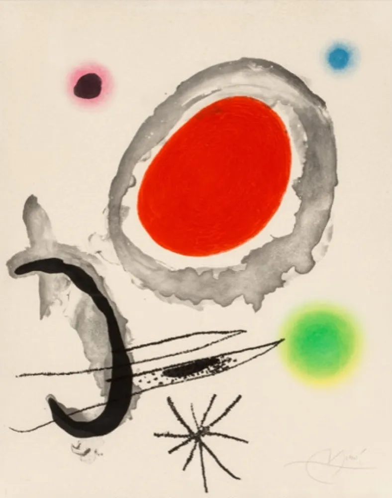 Gravura Miró - Oiseau Entre Deux Astres