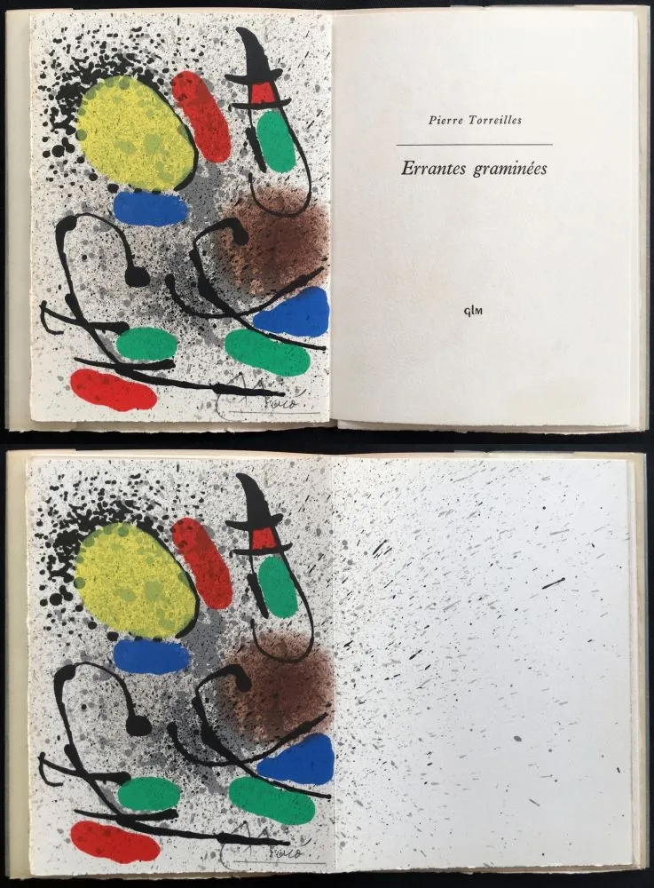 Litografia Miró - P. Torreilles : ERRANTES GRAMINÉES. Lithographie originale signée (1971)
