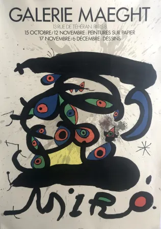 Cartaz Miró - Peintures sur papier et dessins / Galerie Maeght
