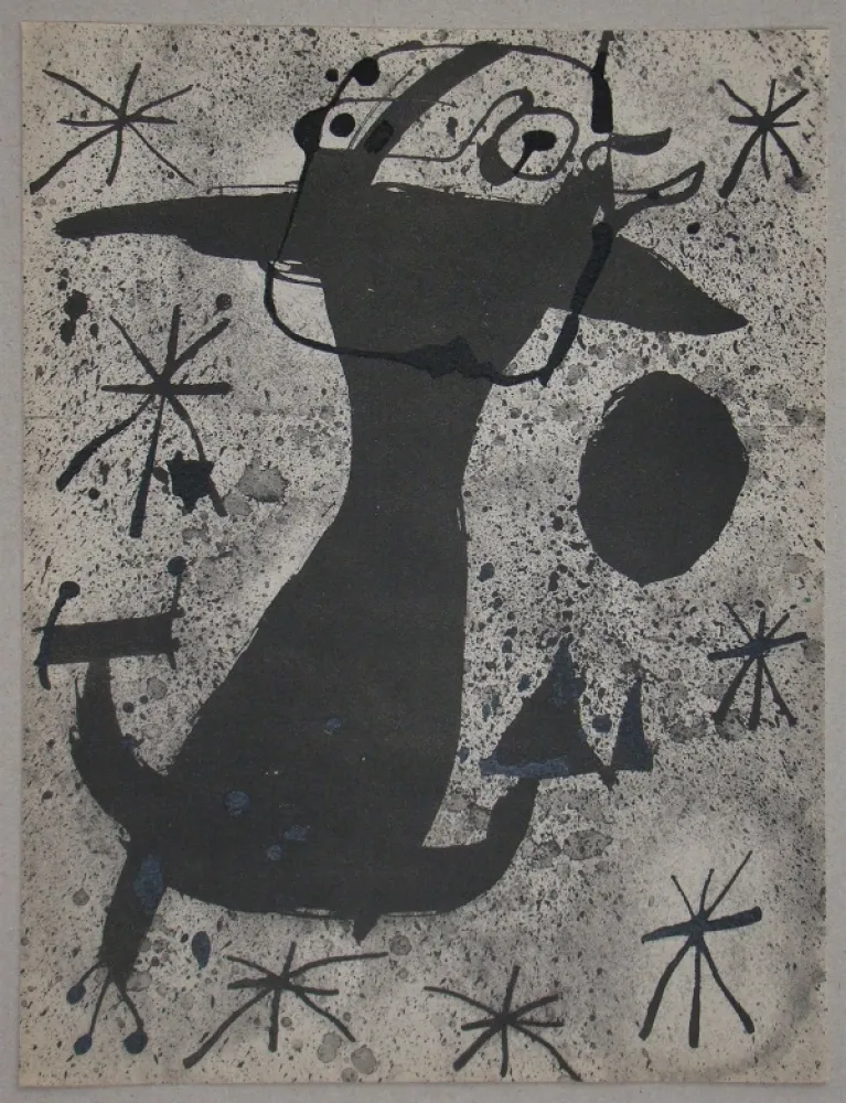 Estêncil Miró - Personnage dans la nuit