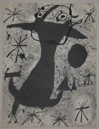 Estêncil Miró - Personnage dans la nuit