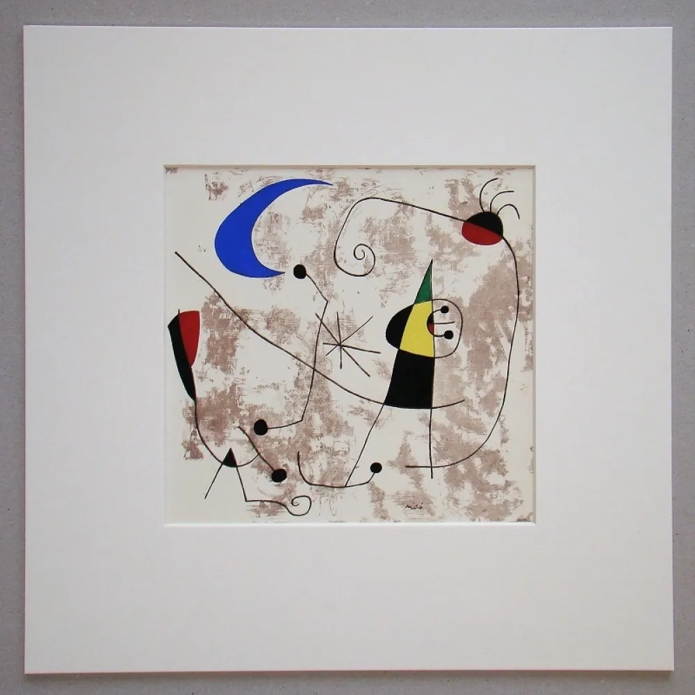 Estêncil Miró - Personnage dans la nuit