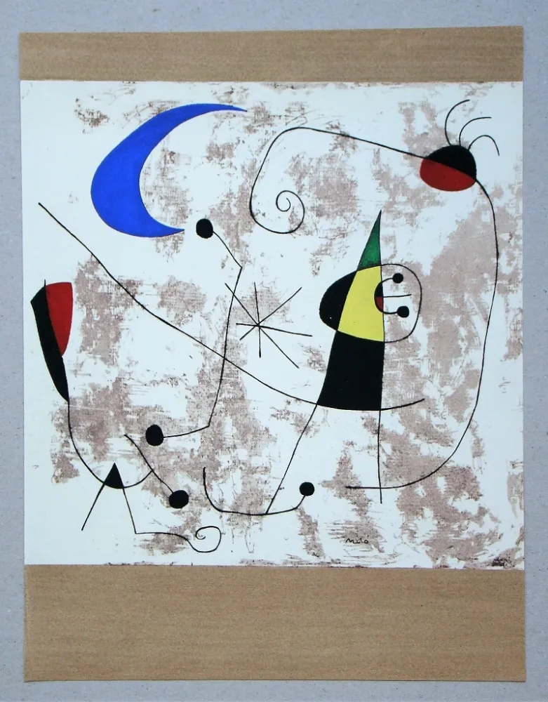 Estêncil Miró - Personnage dans la nuit