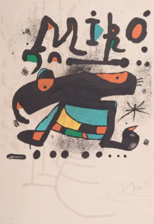Litografia Miró - Poster for the exhibition '100 sculptures'