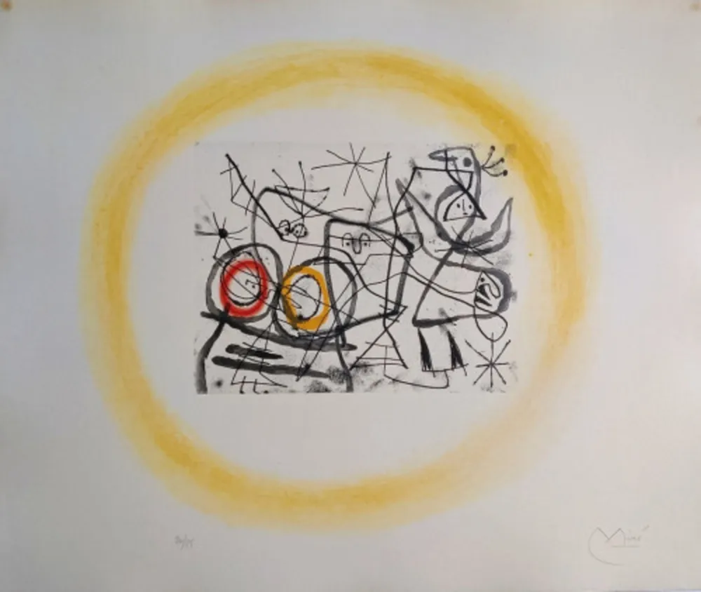 Água-Tinta Miró - Préparatifs D'Oiseaux II