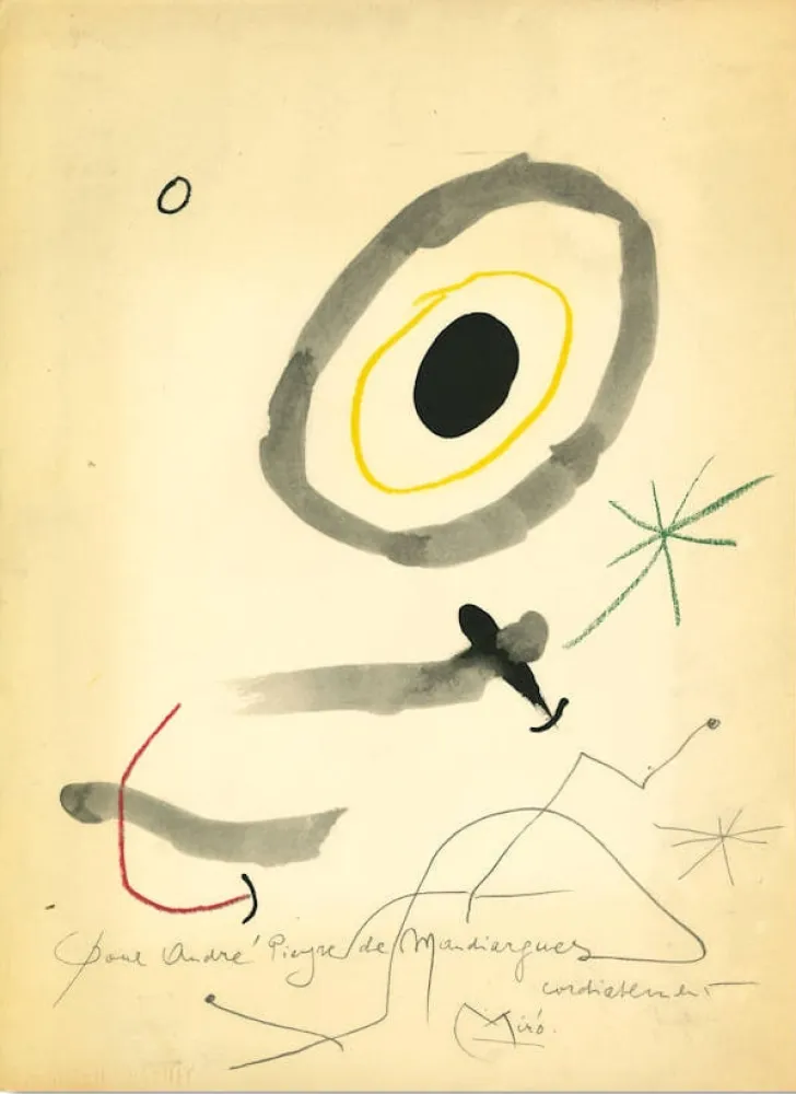 Estêncil Miró - Quelques Fleurs pour des Amis: Pour André Pieyre de Mandiargues