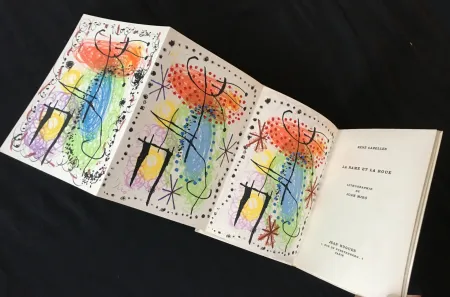 Litografia Miró - René Cazelles. LA RAME ET LA ROUE. Lithographie de Joan Miro signée et numérotée (1960)