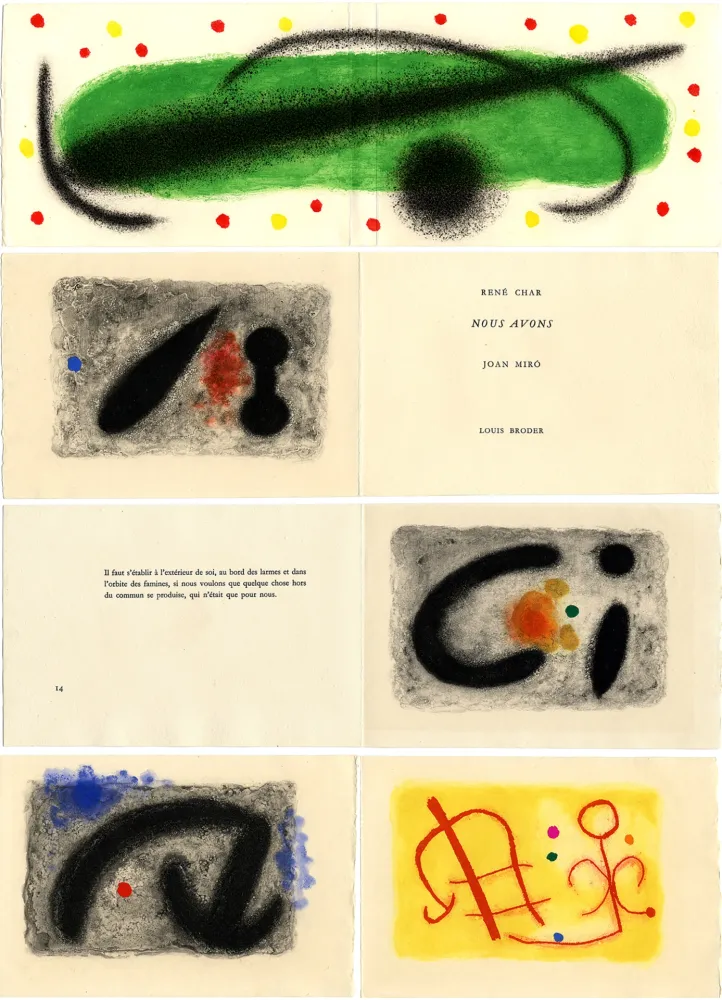 Livro Ilustrado Miró - René Char. NOUS AVONS. 5 gravures en couleurs (L. Broder, Paris 1959)
