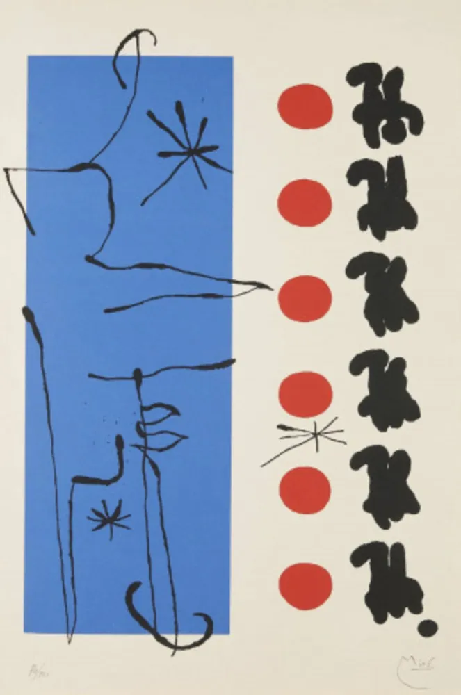 Litografia Miró - Rouge et Bleu