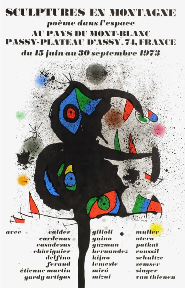 Cartaz Miró - SCULPTURES EN MONTAGNE. EXPO 1973. Affiche originale.