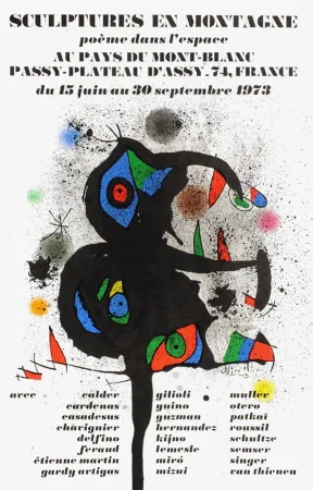 Cartaz Miró - SCULPTURES EN MONTAGNE. EXPO 1973. Affiche originale.