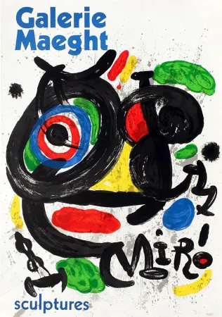 Cartaz Miró - SCULPTURES . Exposition Galerie Maeght, 1970. Affiche originale.