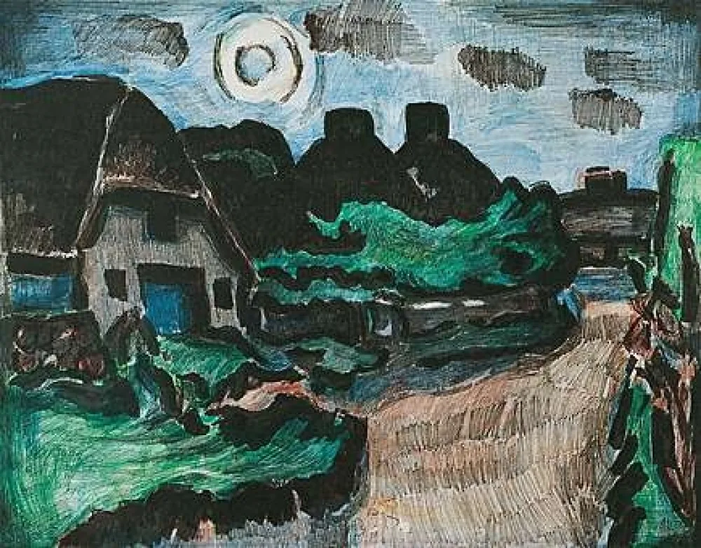 Litografia Mollenhauer - Nächtliche Straße in Keitum