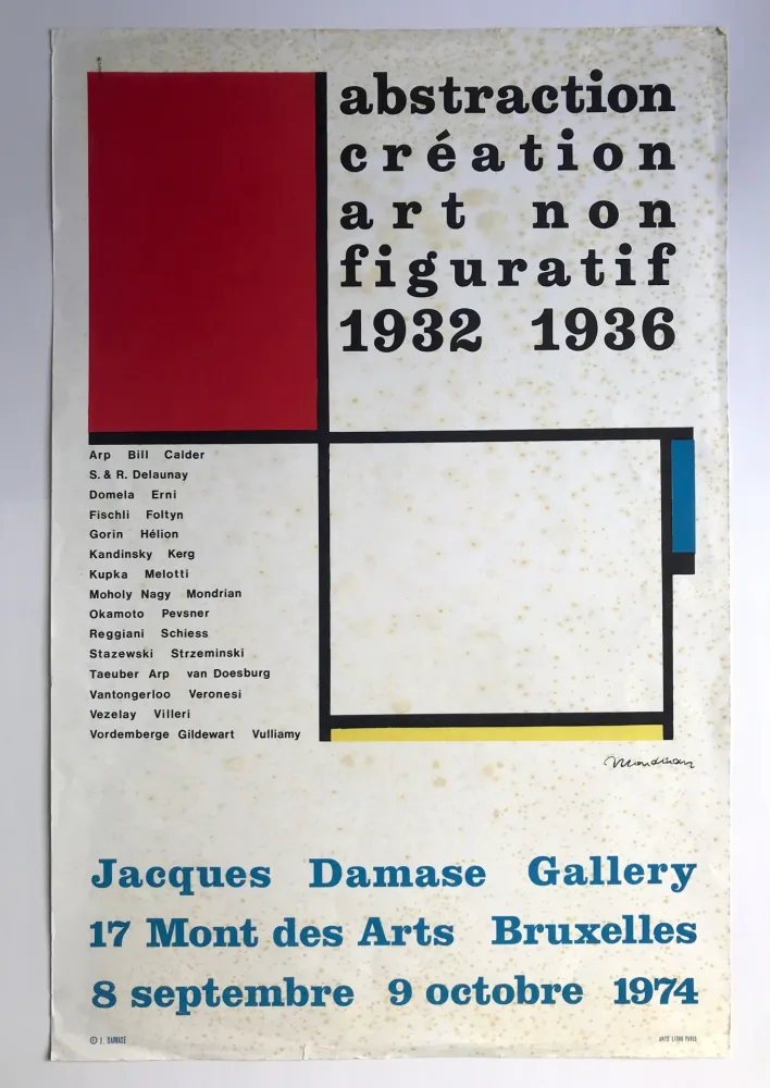 Cartaz Mondrian - Abstraction-Création art non figuratif 1932-1936 /Jacques Damase Gallery