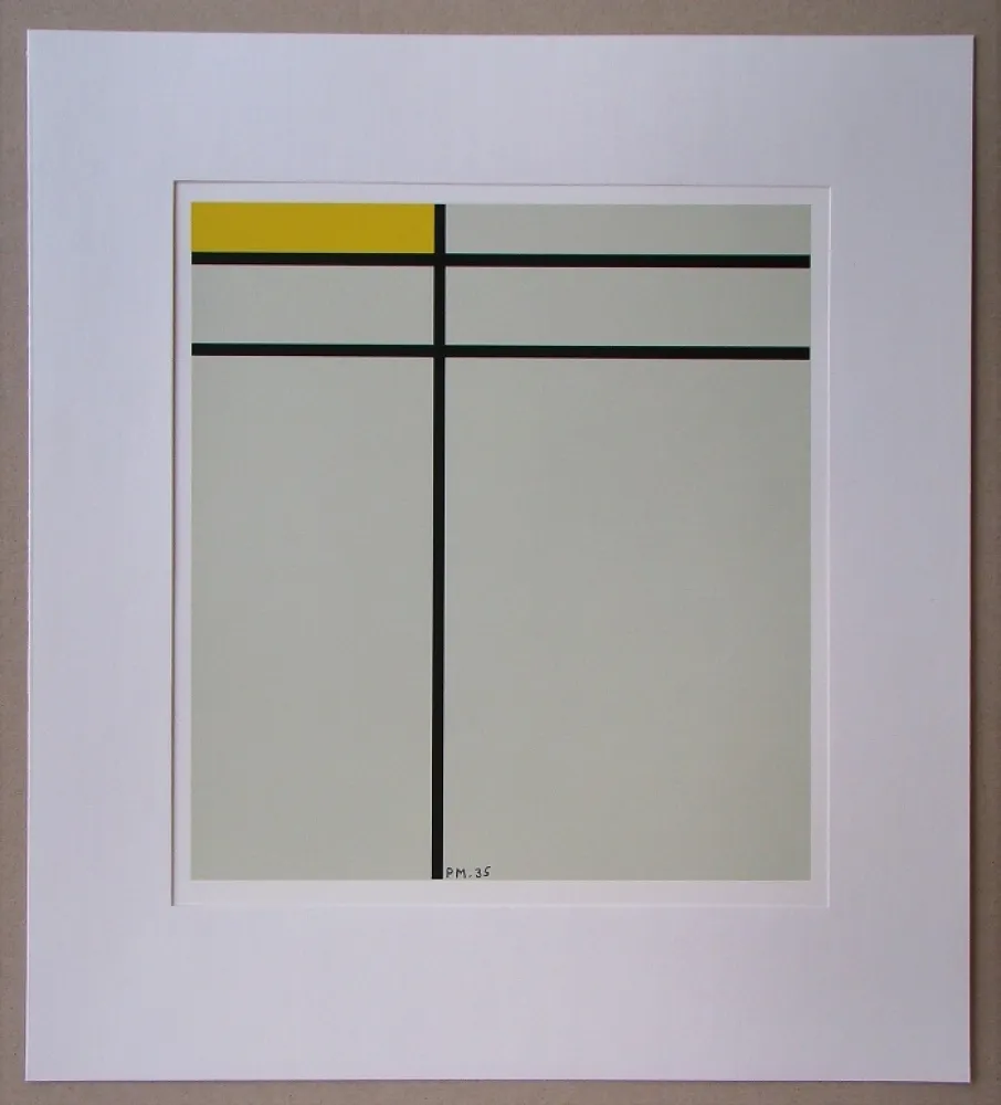 Serigrafia Mondrian - Compositie met geel - 1935