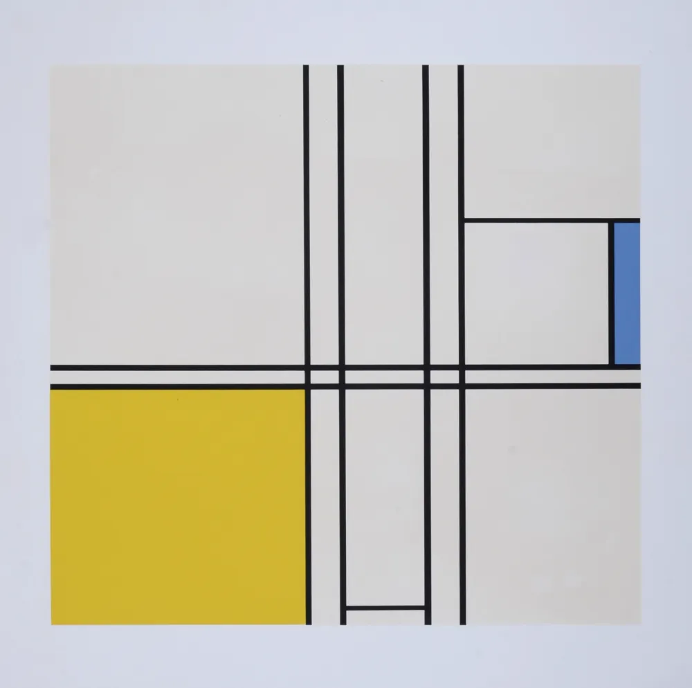 Serigrafia Mondrian - Composition in Blue and Yellow, 1967