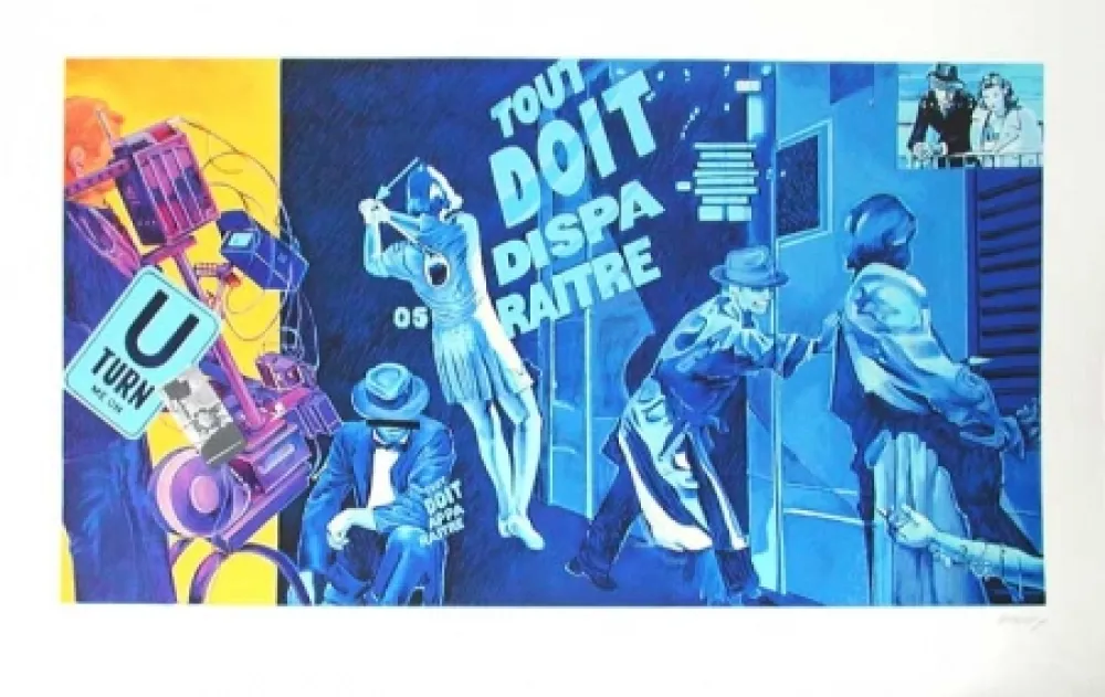 Litografia Monory - Tout doit disparaitre