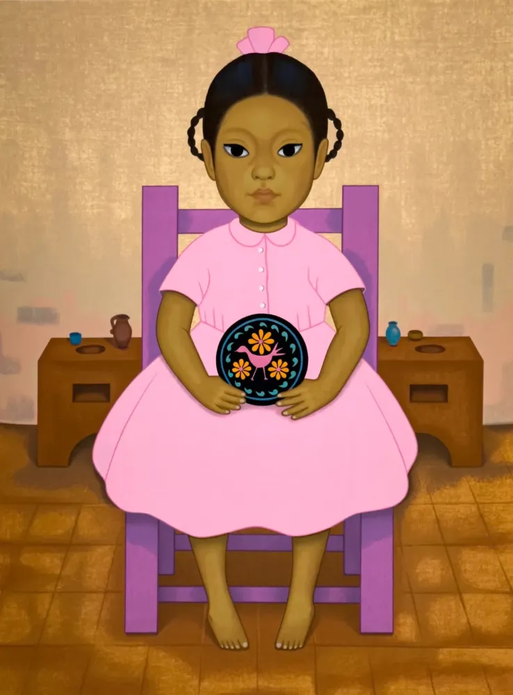 Serigrafia Montoya - Cocina, chica con plato