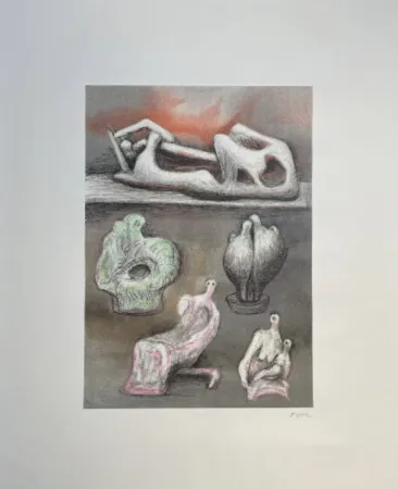 Litografia Moore - Five Ideas for Sculpture (C. 610)