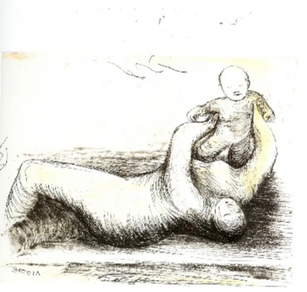 Água-Forte E Água-Tinta Moore - Mothe & Child XII