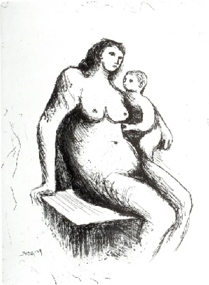 Gravura Moore - Mother and Child V