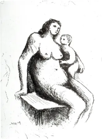Gravura Moore - Mother and Child V