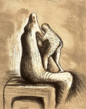 Água-Forte E Água-Tinta Moore - Mother and Child XIV